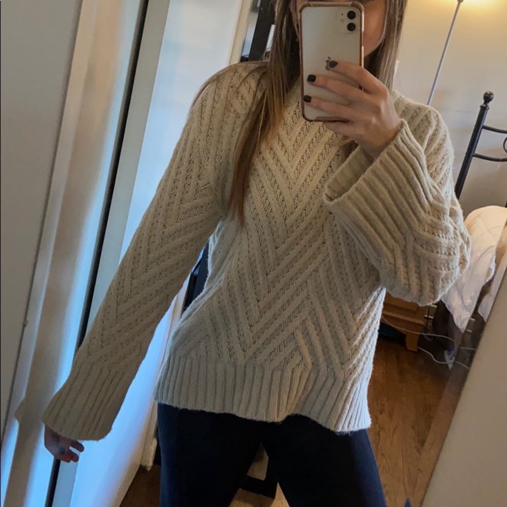 Target Cream flared sweater